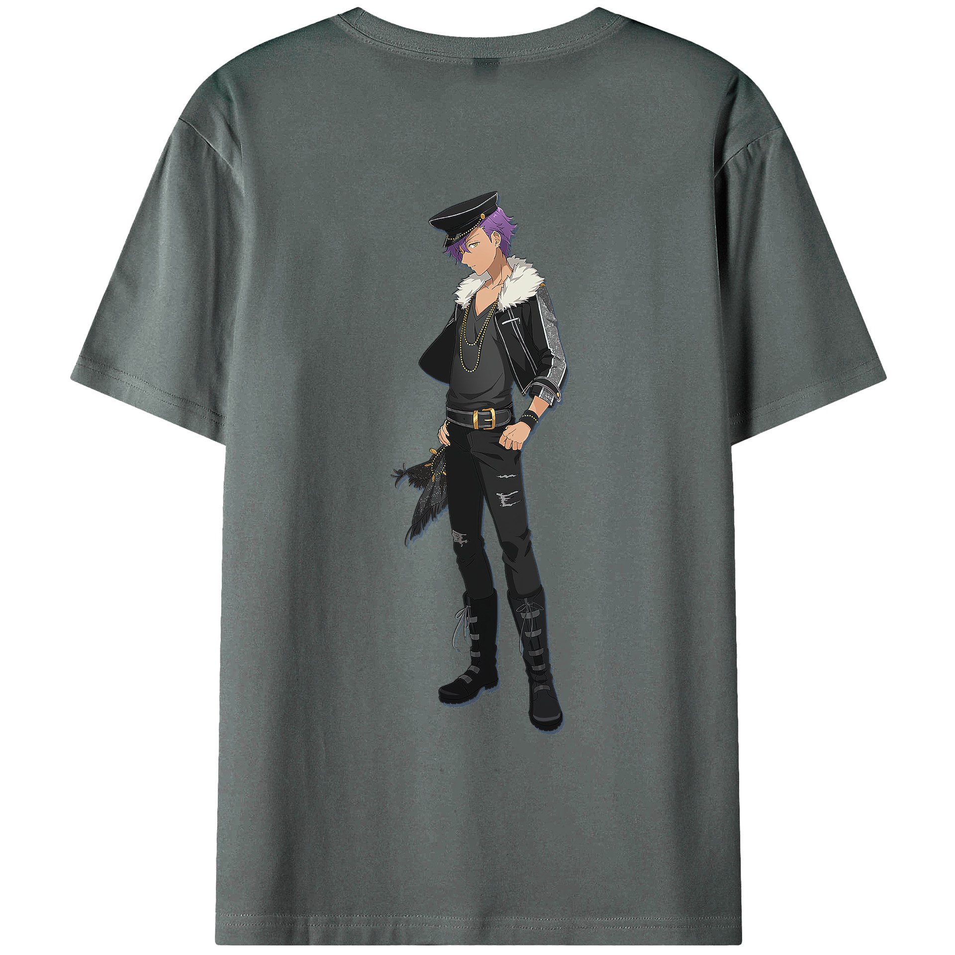 （画像用） あんさんぶるスターズ! Ensemble Stars 綿100％ メンズ半袖Tシャツ（バックプリント） 通気性